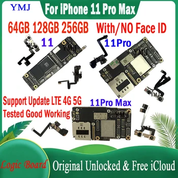 Cu Sistem IOS Pentru iPhone 11 Pro Max Original, Placa de baza 64G 256G Factory Unlock Placa de baza iCloud Curat cu chips-uri Logice bord 10