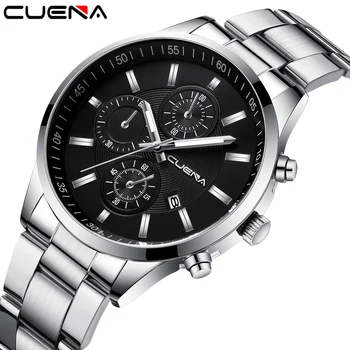 CUENA Noi bărbați ceasuri de Moda de Top de Brand de Lux Cuarț Ceas Militar, ceas Sport Plin de Oțel bărbați Ceas Relogio Masculino 15