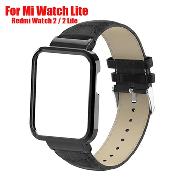 Curea din piele Pentru Xiaomi mi watch Lite smartwatch-Bratara Pentru Redmi Watch 2/ 2 Lite Caz de Metal protector capacul barei de protecție cadru 9