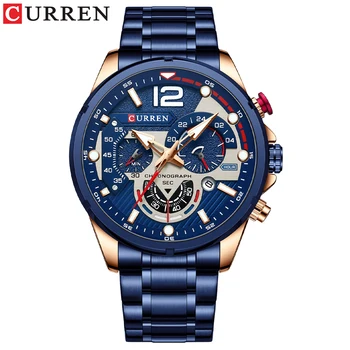 CURREN 8395 Top Brand de Lux Sport Ceasuri de mana Barbati Luminos Cuarț Ceas Casual Cronograf din Oțel Inoxidabil de sex Masculin Ceasuri 13