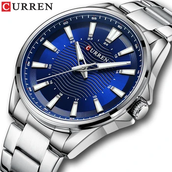 CURREN Brand de Moda Simplu din Oțel Inoxidabil Cuarț Ceasuri pentru Bărbați Ceasuri cu Mâinile Luminos relógio masculino 12