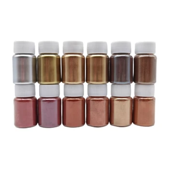 D0LC 12 Culori Metalice Pigment Praf de Pudră de Mică Fine de Rășină Pigment Pulbere de Rășini Epoxidice, Vopsea de Lut Bijuterii Lumânare Săpun Vopsea 11