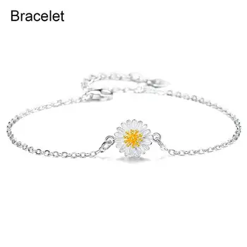 Daisy Argintiu Culoare Bratara Floarea Soarelui Bijuterii Pentru Picioare Brățări Galbene Crizantema Picior Accesorii Bijuterii Pentru Femei 12