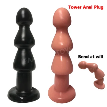 De Dimensiuni Mari Anal Margele Butt Plug Ventuza Anal Plug Penis Artificial Masturbari Jucarii Masturbatori De Prostata Pentru Masaj Erotic Adulți Produse 3