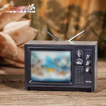 De Vânzare la cald Retro Mini Portabil TV ma Uit la TV Păpuși Scena ob11 Model in Miniatura TV Jucarii Model 11