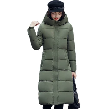 De înaltă calitate 2021 stand guler femei haina de iarna lunga cu gluga, cu o pălărie cald îngroșa femei jacheta solid căptușit de sex feminin hanorac