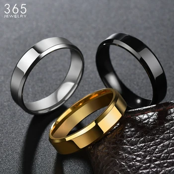 De înaltă Calitate de 6mm din Oțel Inoxidabil, Inel Pentru Femei Barbati Moda Culoare de Aur Inele de Nunta Formatie de Bijuterii Cadou 14