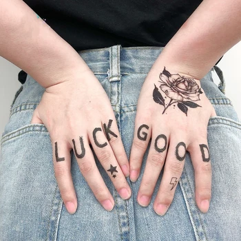 Degetul Tatuaj Temporar Autocolant engleză Litera 