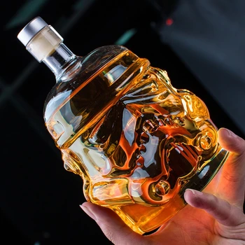 Delicat Storm Trooper Decantor Dublu-stratificat Whisky Cupa de Sticla 750ml Recipient pentru Vin, Coniac, Whisky