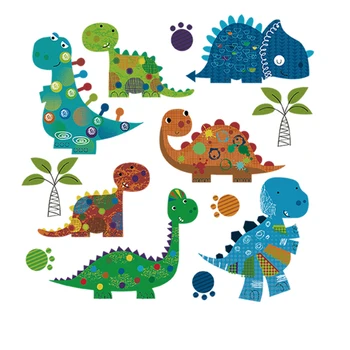 Desene animate Drăguț Dinozaur Dungi de Fier pe Patch-uri pentru Copii Haine Diy de Transferuri de Căldură Termică Autocolante Aplicatiile pentru Copii Insigna 3
