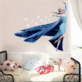 Desene Animate Elsa Regina Fulgi De Zăpadă Autocolante De Perete Pentru Camera Copii Acasă Decorare Diy Fete Decalcomanii Anime, Artă Murală Frozen Movie Poster 2