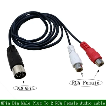Din 8 Pini Pentru Cablu 2RCA 8pini Din Male Plug Cu 2/RCA Audio Feminin 25cm 100cm 150cm Pentru Instrumente Muzicale Echipamente Audio Cablu 7