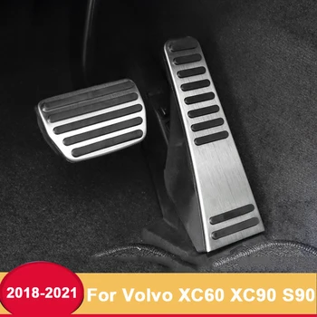 Din oțel inoxidabil, Masina Pedalei de Accelerație și de Frână Pedale Suport pentru picioare Pedala Pad Acoperire Pentru Volvo XC90 XC60 S90 V90 2017 2018 2019 2020 2021 4