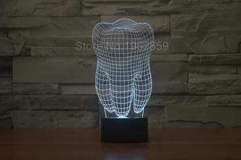 Dintii de Tip 3D Led Lampă Dentare cadou Creativ de Colorat 3D Dinte Gradient de Lumina Clinica Stomatologica opera de Arta Artware Noapte Dinți Forma 4