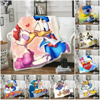 Disney Daisy Duck Donald Duck Pătură De Pluș Aruncați O Canapea Extensibilă Capac Twin Lenjerie De Pat Pentru Fete Baieti Copii Cadouri 12