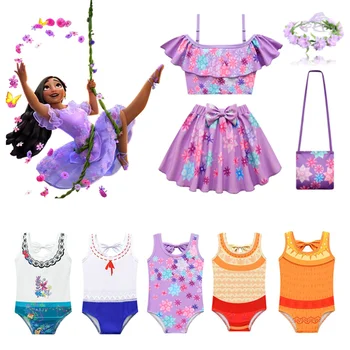 Disney Encanto Costum De Baie Baby Girl Pentru Copii Fetite Vacanță De Vară Pe Plajă Purta Cosplay Isabela Mirabel Costum De Înot 10