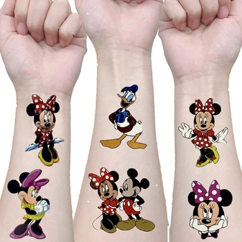 Disney Mickey Minnie mouse Originales Autocolant Tatuaj Aleatoare 1BUC Figura de Acțiune de Desene animate clasice Copil Fete de Crăciun Cadou de Ziua de nastere 15