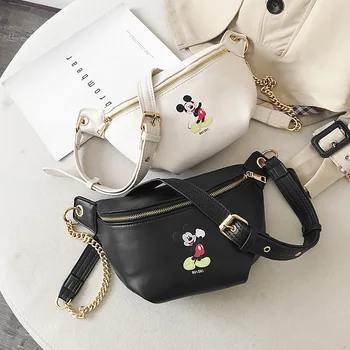Disney Mickey mouselady sac de mesager femei geantă de umăr minne pachet de Talie piept geanta 14