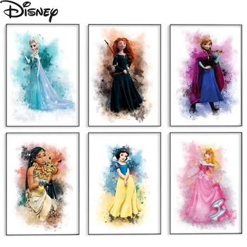 Disney Princess Acuarelă 5D Diamant Pictura cruciulițe Kituri Complete de Diamant Mozaic Stras Imagine Decor Acasă Fată de Desene animate 10