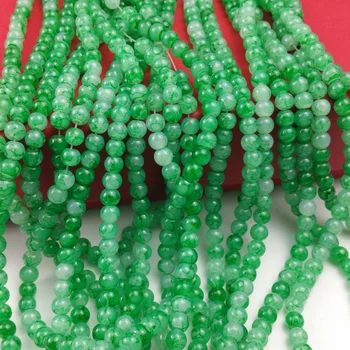 DIY 6 8mm verde Imitație Pearl Margele de Sticla Rotunde Liber Margele Spacer Montaj 1mm ștrasuri din Mărgele de Sârmă Pentru a Face Bijuterii en-Gros