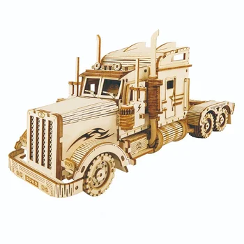 DIY Creative Mobile West Cowboy Camioane Grele 3D Puzzle din Lemn Model Asamblare Educație Jocuri pentru Copii Jucarii Pentru Copii, Adolescenti, Adulti 12