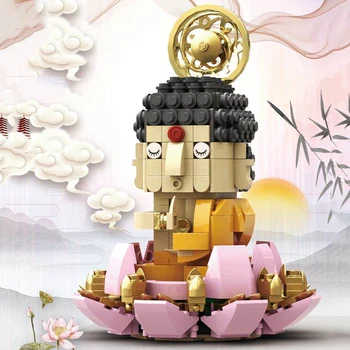 DIY MOC mic cadou creativ mici particule chineză Buddha brickheadz clădirea de asamblare model de jucarii pentru copii cadouri 11