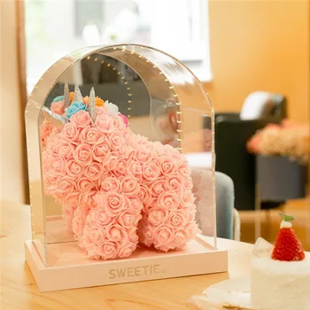 DIY Personalizate cadou de Ziua Îndrăgostiților a Crescut Unicorn Pe Urs din Flori Prietena Acasă Decoratiuni de Craciun 6
