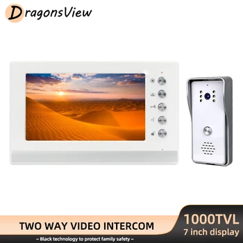 DragonsView 7 Inch Ușă Telefon Video Interfon cu 1000TVL Soneria Camera Single în aer liber Panoul de Apel IP65 pentru Securitate Acasă 4