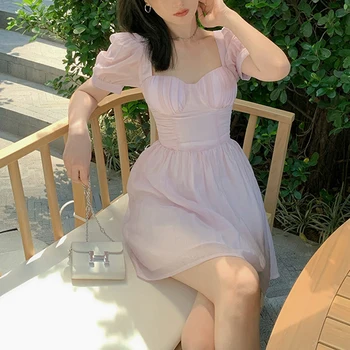 Elegant Printesa Zână Rochie de Femei 2021 Vară Gol Afară de Proiectare coreean Bandaj Rochie Mini Sexy cu Spatele gol Rochii pentru Femei Partid 2