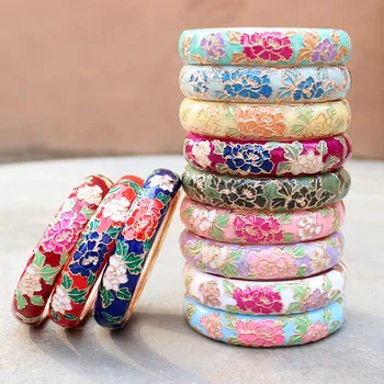 Email Cloisonne Lărgi Bujor Floare Brățară Bijuterii Femei Greu Brățară De Cupru Din China Bijuterii Accesorii Cadou
