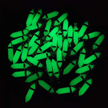 En-gros de 24buc/lot moda verde luminos stâlp de piatră forma punctul de farmece pandantive pentru bijuterii Accesorii făcându-transport gratuit 9