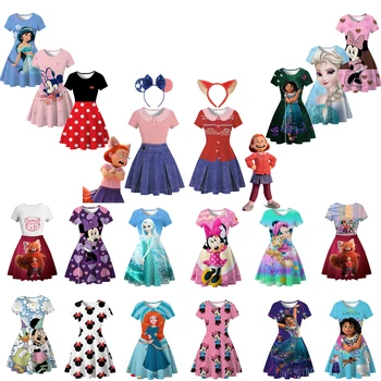 Encanto Mirabel Cotitură Roșu Copii Cosplay Costum Frozen Elsa Minnie Fata Rochie de Printesa de Îmbrăcăminte pentru Copii Cadou de Ziua Fusta 5