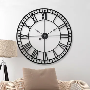 European Vintage Ceas de Perete Mare Roman Numeral Mare Nordice Acasă Ceas pentru Camera de zi Studiu Office Home Decor reloj comparativ 5