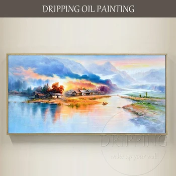 Excelent Pictor de Mână-pictat Superb Rezumat China Peisaj Acrilice Pictura Abstractă Chineză Peisaj Pictura Acrilic 6