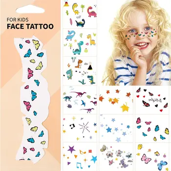 Fata mica Tatuaje Temporare pentru Copii Băieți Fete Pistrui Autocolante Ziua de nastere Drăguț Favoruri de Partid Fluture Floare Stele Dino Model 16