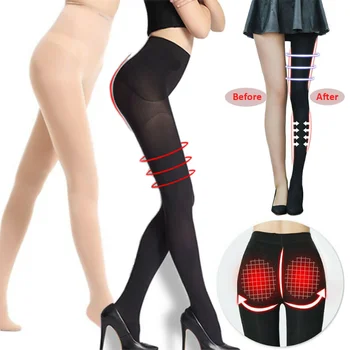 Femei Colanti Slim Ciorapi 2 Dimensiune Jos De Compresie Ciorapi Sculptura Somn Picior Formator Pantaloni Anti Varice Ciorapi 3