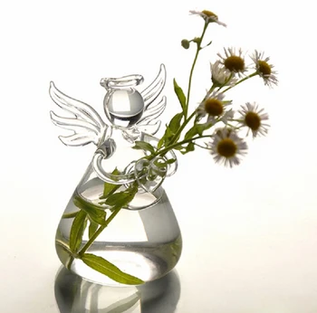 Fierbinte Vinde Mini Înger De Flori Agățat Vaza De Sticla De Plantat Vaza De Plante Rezervor Terariu Sticla S 2