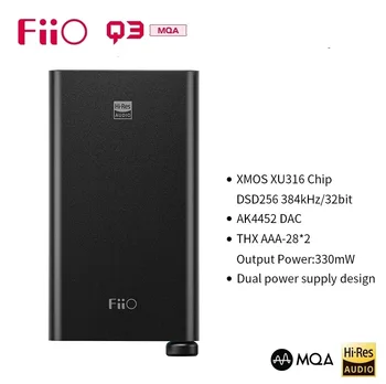 FiiO T3 MQA Portabil USB DAC AMP THX Echilibrat Amplificator pentru Căști XU316 AK4452 PCM768 DSD5256 Decodare 2.5/3.5/4.4 mm Ieșire 12