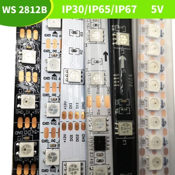 FLDJL full-color RGB WS2812B IC smart LED pixel bar, IP30/IP65/IP67 rezistent la apa si individual adresabile magic cu lumini de 5V 4