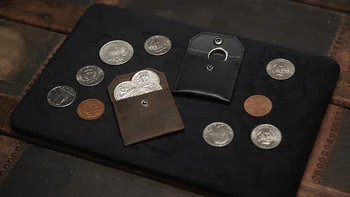 FPS Coin Wallet (Negru/Maro) Realizate manual din Piele Pungă de Monede Magician Profesionist Accesorii de Trucuri de Magie Truc elemente de Recuzită de Aproape