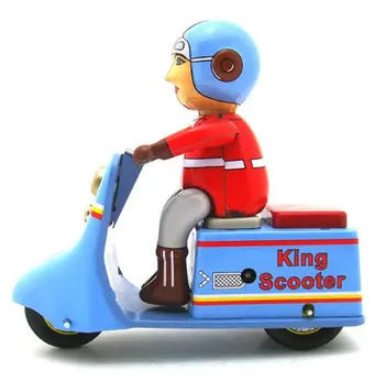 [Funny] Adult Colecție Retro Vânt de până jucării Tablă de Metal de Curierat Regele scuter motocicleta Mecanic Ceas de jucarie figurine copii cadou