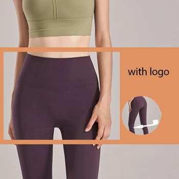 Fără Sudură De Moda Cu Logo-Ul Doamnelor Nu Mediană Yoga Pantaloni Cu Talie Înaltă Solduri Elastice Fitness Jambiere De Echitatie Iute Uscat Pantaloni Sport 11