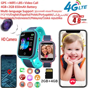 Global 4G Smart Watch Copii GPS WIFI LBS Tracker locul de Amplasare Smartwatch pentru Copii, Camera pentru Apel Video Memorie 2G+4G Ceasuri Inteligente