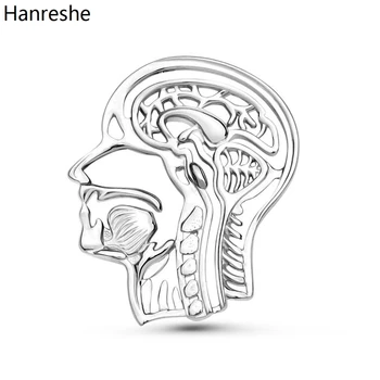 Hanreshe Anatomie Capul Oaselor Pini din Metal Placat cu Argint Rever Rucsac Brosa Insigne Bijuterii Medicale pentru Medici, Asistente medicale 2