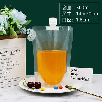 HARDIRON Plastic Transparent Spray de Buzunar Suc de Vin, Cafea cu Lapte Lichid Sac de Ambalare de Bauturi Sac de Material de Alimentare Sac de Depozitare 6