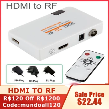 HDMI 1080P la RF Coaxial Convertizor Cutie de emițător TV analogice cu Control de la Distanță pentru HDTV Monitor Proiector Multimedia de Predare 11