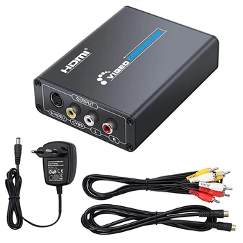 HDMI la AV S-Video CVBS Video Convertor HDMI la SVIDEO+S VIDEO Switcher Adaptor HD 3RCA PAL/NTSC Comutator pentru TV PC-ul Blue-Ray DVD 2