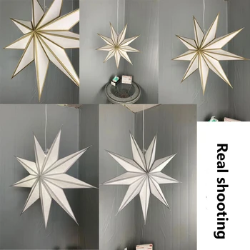 HM022 Nordic Fulg de nea Star Lampă de Tavan Stele Hârtie Candelabru cu Abajur de Crăciun Fereastra Agățat în Camera de zi Dormitor 11