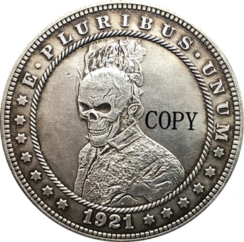 Hobo Nichel 1921-D statele UNITE ale americii Morgan Dollar COIN COPIA Tip 157 9