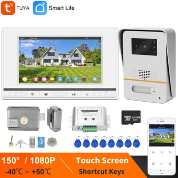 HomeFong Tuya WiFi Interfon Video cu Blocare 7 Inch Touch Screen, Wireless IP Ușa Telefon Soneria 1080P Home Sistem de Control Acces 12